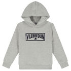 Boys Grey Logo Hooded Top, 1, hi-res